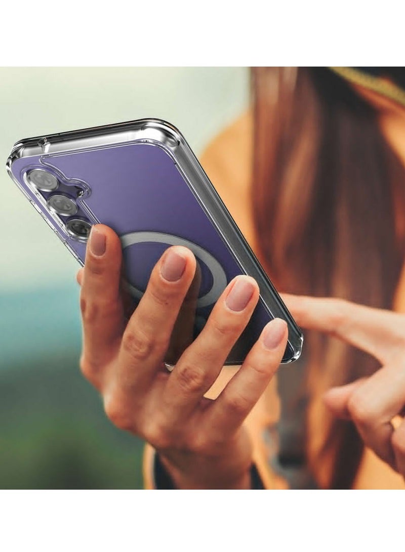 دبليو تيك حافظة مغناطيسية رفيعة شفافة مرنة من مادة TPU مضادة للصدمات Magsafe حافظة هاتف خلفية لهاتف سامسونج جالاكسي S23 FE 5G 2023 شفاف - Image 3